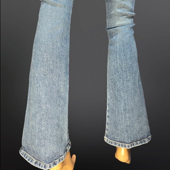 Y2K Low Rise Bootcut Jeans Medium Wash Size S Fits 25 Waist 2000s - Picture 5 of 9